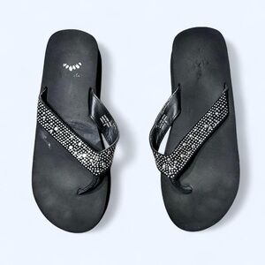 Grunge Black Rhinestone Platform Sandals by Yellow Box!